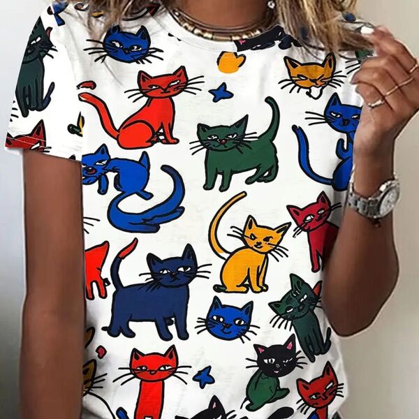 猫柄 半袖Tシャツ