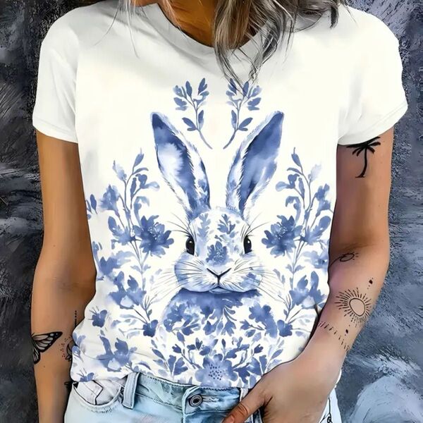 うさぎ柄 半袖Tシャツ