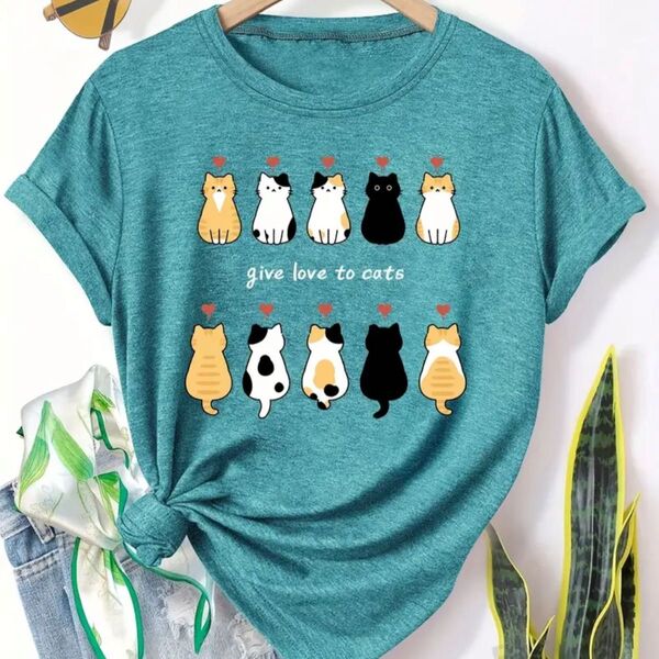 猫柄 半袖Tシャツ