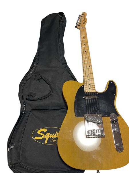 手が小さくても握りやすい 金ロゴ 木目 20年製 Squier テレキャスター