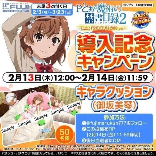 当選品 とある魔術の禁書目録 御坂美琴 クッション キャンペーン 生誕祭 レア