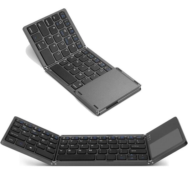 キーボード Bluetooth 折り畳み式 タッチパッド付き ワイヤレス キーボード 持ち運び 軽量