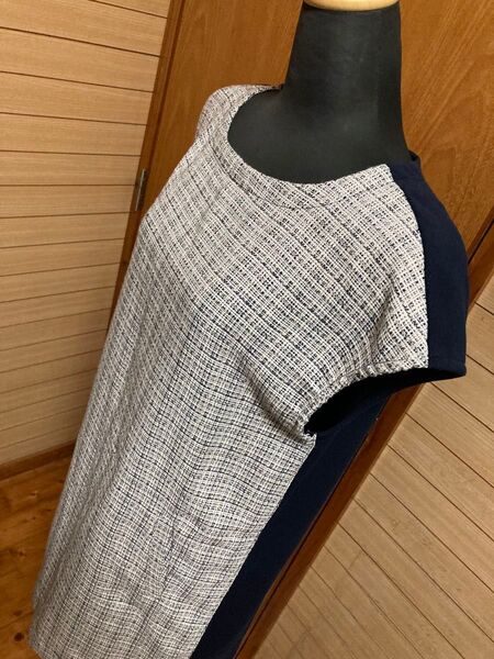 バイカラーノースリーブワンピース/チュニック