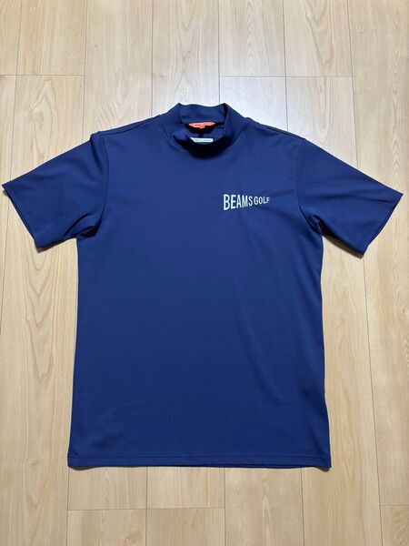 【美品】ビームス ゴルフ モックネックシャツ 半袖 ネイビー メンズ Lサイズ 値下不可※24ボーナス対応