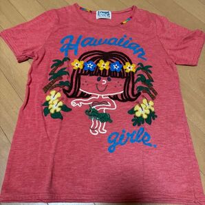 rough ハワイアン刺繍Tシャツ レッド