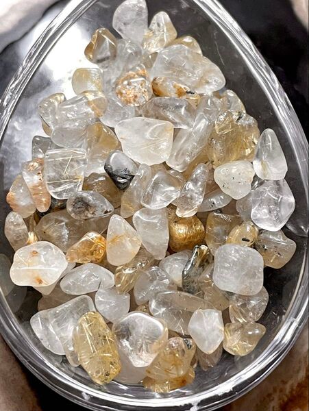 ゴールドルチルクォーツ【金針水晶】さざれ◆100g◆浄化に♪天然石◆パワーストーン