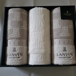未使用 昭和西川 今治タオル LANVIN フェイスタオルセット 3枚 綿100 今治タオル