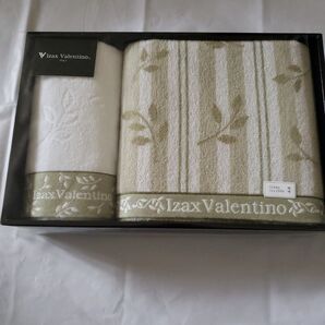 未使用品 Izax Valentino タオルセット グリーン系 バスタオル ウォッシュタオル 綿100