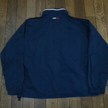 90s TOMMY HILFIGER ナイロン ジャケット L ネイビー フルジップ パーカー トミーヒルフィガー_画像8