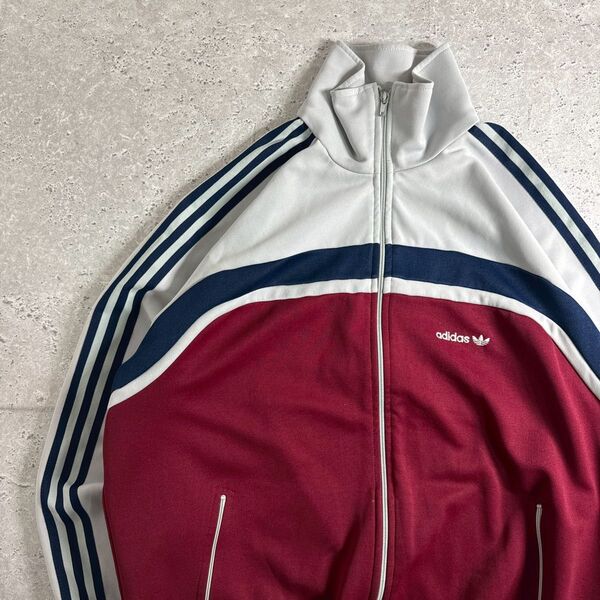 【希少】adidas 90s トラックジャケット ジャージ エンジ グレー XL