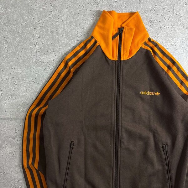 【希少】adidas 00sトラックジャケット ブラウン M オレンジ