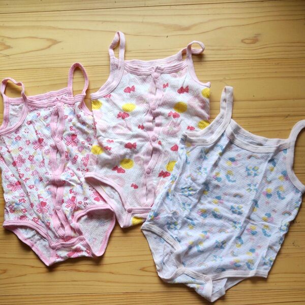 肌着 前開きロンパース メッシュ 夏用 3枚セット