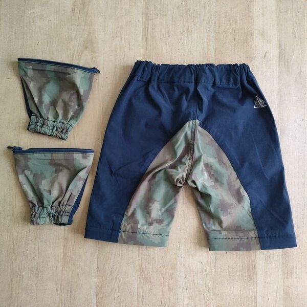 F.O.KIDS 2WAYズボン90 エフオーキッズ 紺色 シャカシャカ 短パン