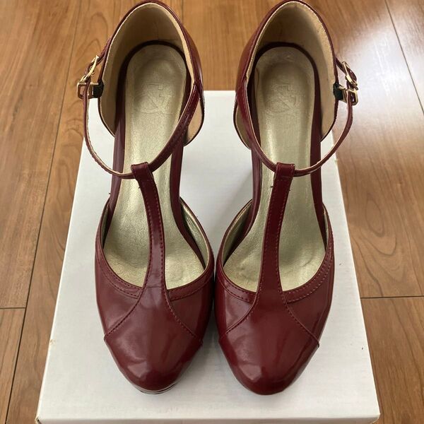 ピンキーアンドダイアン ピンキー&ダイアン パンプス ハイヒール 赤色 ワイン色 24.5cm