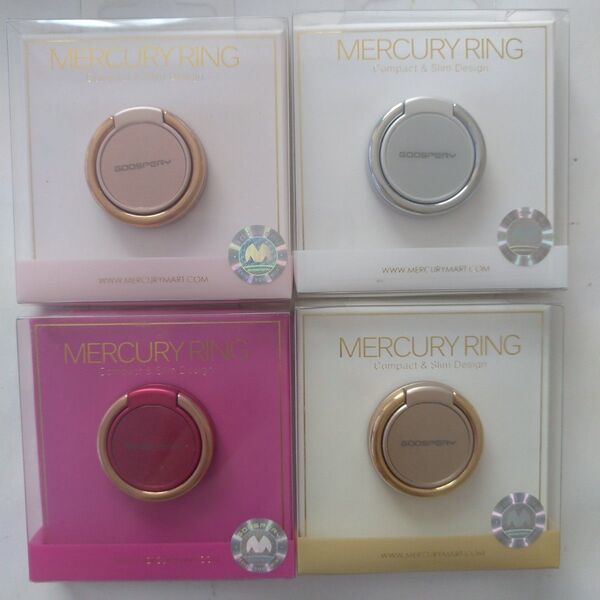 マーキュリーリング MERCURY RING 4個セット スマホリング 落下防止 スタンド機能