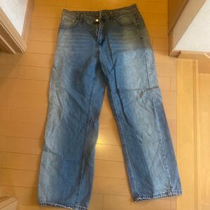 デニムパンツ ジーンズ デニム ジーパン ユーズド加工 イージーパンツ ダブルニー ボトムス メンズ レディース