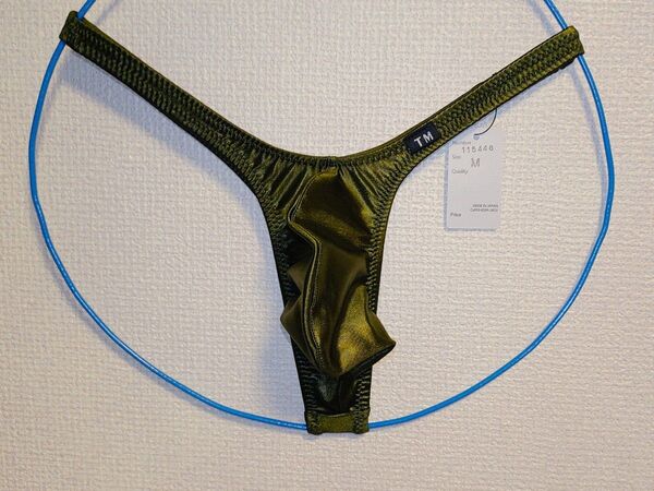 TMcollection SuperWET Bulgeスタイル ハイレグTバック(115446)ダークオリーブ Mサイズ