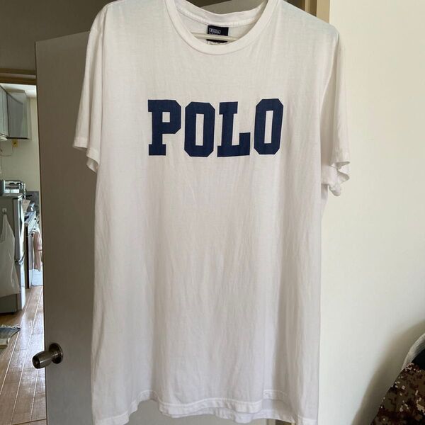 ポロ ラルフローレン polo Tシャツ L メンズ 白 紺 ロゴ polo by Ralph Lauren