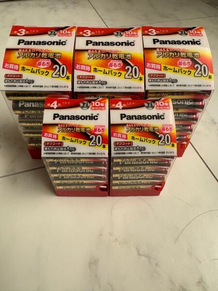 週末限定価格! Panasonic アルカリ乾電池 単三電池20本パック3セット+ 単四電池20本パック2セット