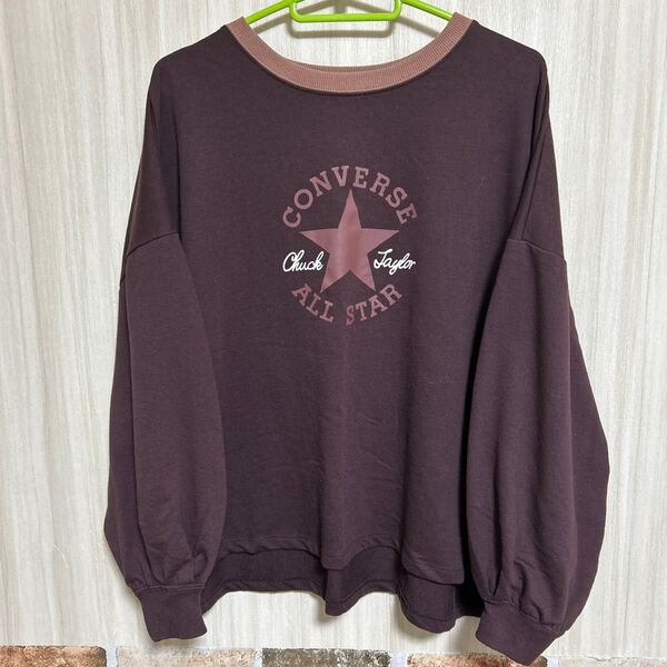 コンバース CONVERSE ALL STAR スウェット トレーナー ゆったり レディースL カラー/ボルドー 美品
