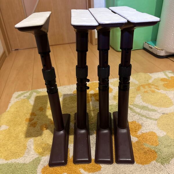 突っ張り棒 4本セット ブラック マット