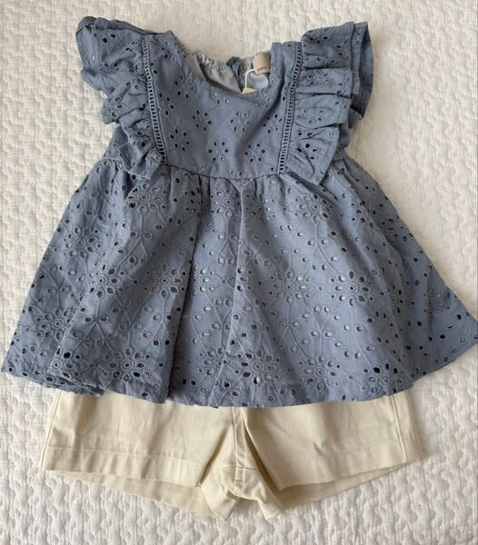 80cm 女の子 プティマイン 上下セット 子供服