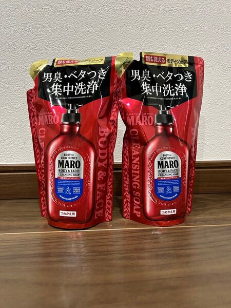 MARO マーロ 全身用クレンジングソープ つめかえ用 (380mL)2個セット 詰め替え用 ボディソープ 洗顔料