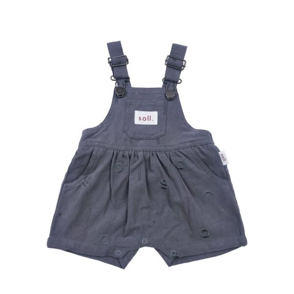 soll. the label 海外子ども服 オーバーオール ショート 90サイズ 100サイズ 2-3y 子ども服 チャコール