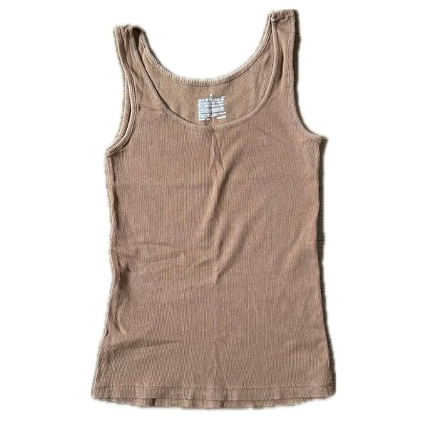 無印 無印良品 MUJI リブ編み タンクトップ オレンジ S レディース 匿名発送 即日発送 綿100% コットン