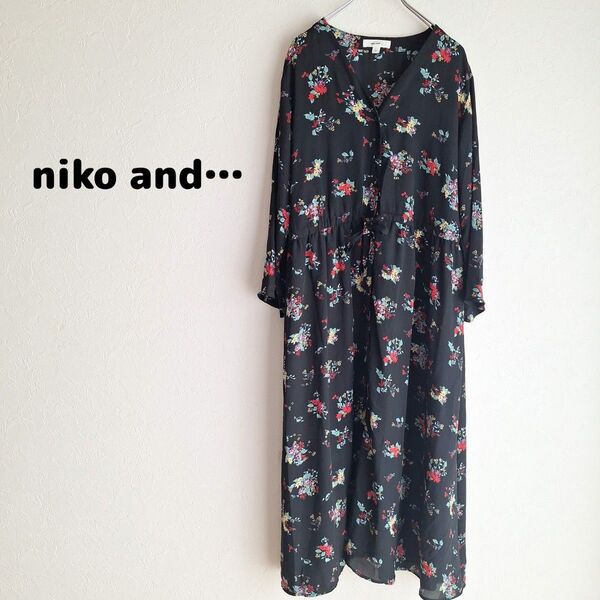 【未使用】niko and… 花柄ロングワンピース ニコアンド 3303