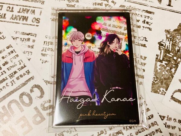 ピンクハートジャム スマイルベースカフェ アクリルカード