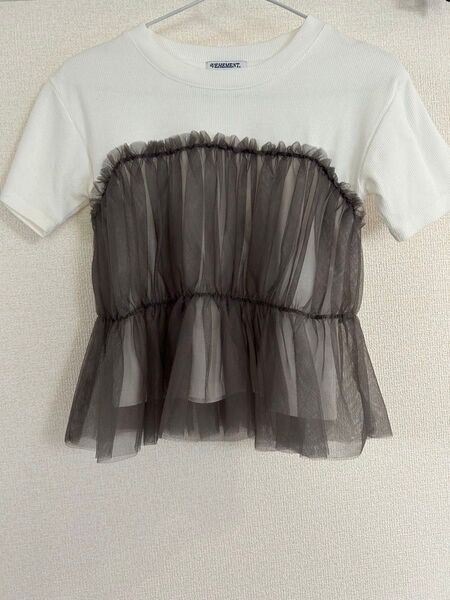 ※値下げ【美品】VEHEMENT トップス チュール 異素材切り替え