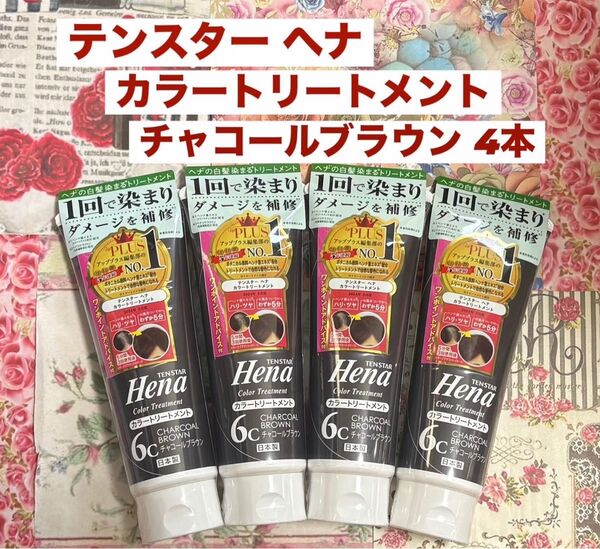 テンスター ヘナ カラートリートメント6c チャコールブラウン 4本