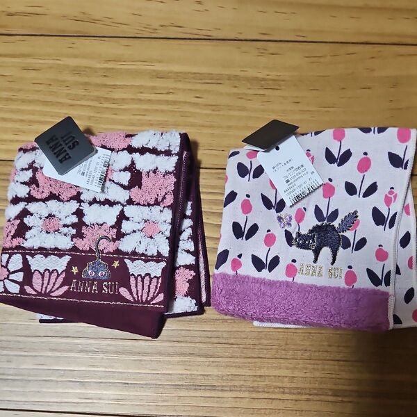 新品未使用 ANNA SUI タオルハンカチ 2枚セット アナスイ ブランド はんかち アクセサリー ファッション