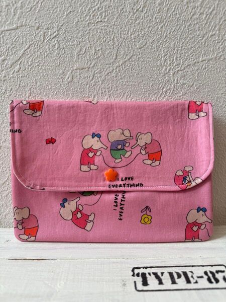 ハンドメイド マルチケース ハンドメイドポーチ 通帳ケース お薬手帳ケース 母子手帳ケース ぞう 韓国