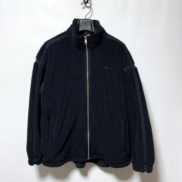 新品 adidas アディダス オリジナルス オーバージャケット 定価10,670円 2XL タグ付き ボアフリースブルゾン 黒