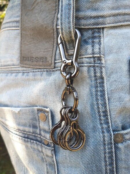 新品 アメカジ カラビナ キーリング ビンテージ アクセサリ シンプル メンズ ブラック ナスカン 金具