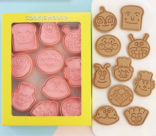 【入園準備】アンパンマンクッキー型10個セット キャラ弁型抜き 粘土遊び