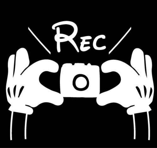 ドラレコ NOW ON REC ステッカー 録画中 ミッキー ディズニー 車 白 ドラレコ ドライブレコーダー