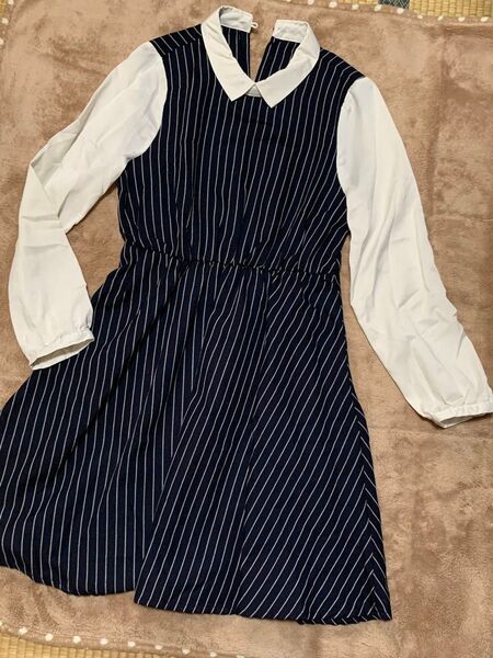 OLIVE des OLIVE ストライプ柄 長袖 ワンピース