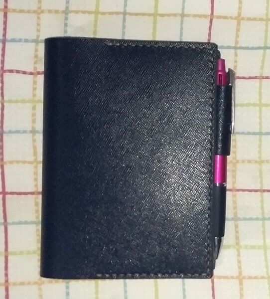 牛革製手帳カバー A6 ほぼ日など ブラックリザード