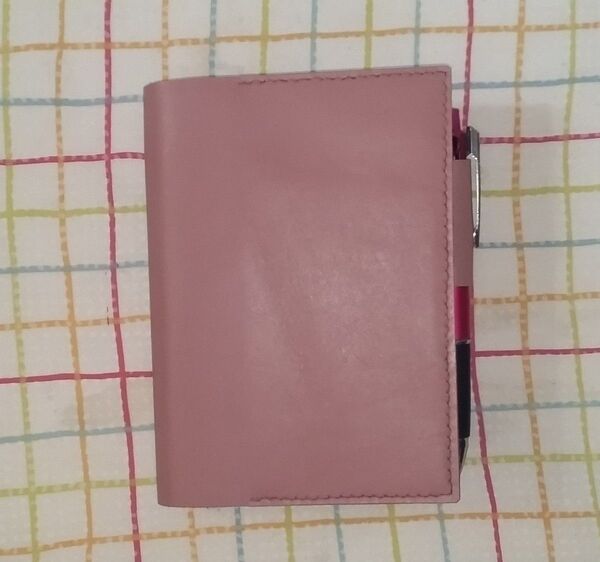 牛革製手帳カバー A6 ほぼ日など、ローズピンク似