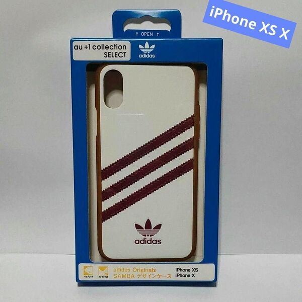 iPhone XS X adidas アディダス スマホケース ホワイト&レッド