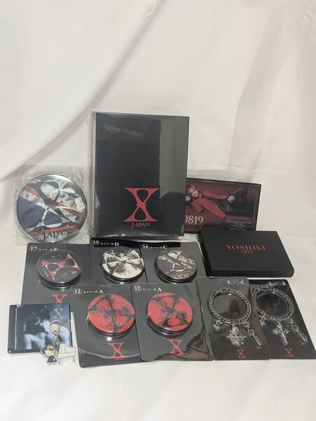 X JAPAN バックチャーム 缶ミラー パズル ローソン くじ アクリルプレート YOSHIKI