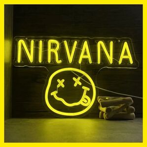 【新品】NIRVANA ニルヴァーナ スマイリー ネオンサイン LED ライト インテリア アメリカン雑貨 USB給電