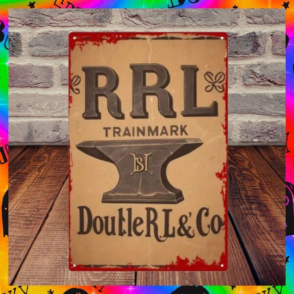 【ブリキ看板】RRL ダブルアールエル ロゴ アメリカン雑貨