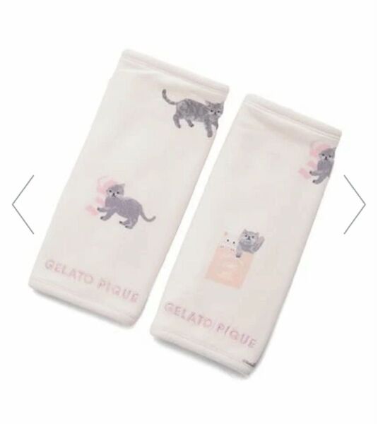 【ピンク】ジェラートピケ プレイフルキャット柄サッキングパッド よだれカバー