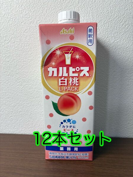 【12本セット】カルピス白桃 Lパック 原液 1000ml 希釈タイプ アサヒ飲料 乳酸菌 ピーチ 業務用