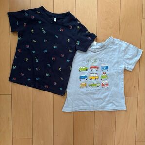 車柄Tシャツ2枚セット 95 男の子 ボーイズ car