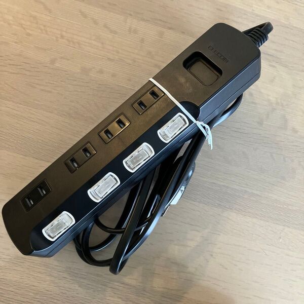 ELECOM エレコム 電源タップ ブラック系 個別スイッチ